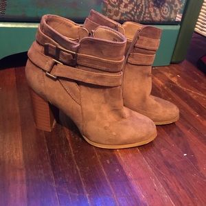Brown heeled ankle boots